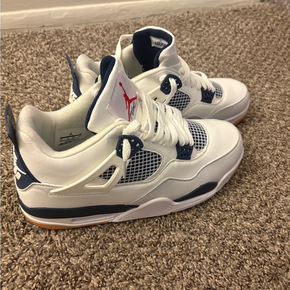 Jordan 4 Sb Navy White and Blue Men's Sneakers